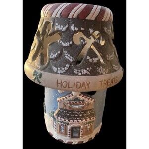 Kathy Hatch Christmas Holiday Treats Large Pillar Candle Holder 2001